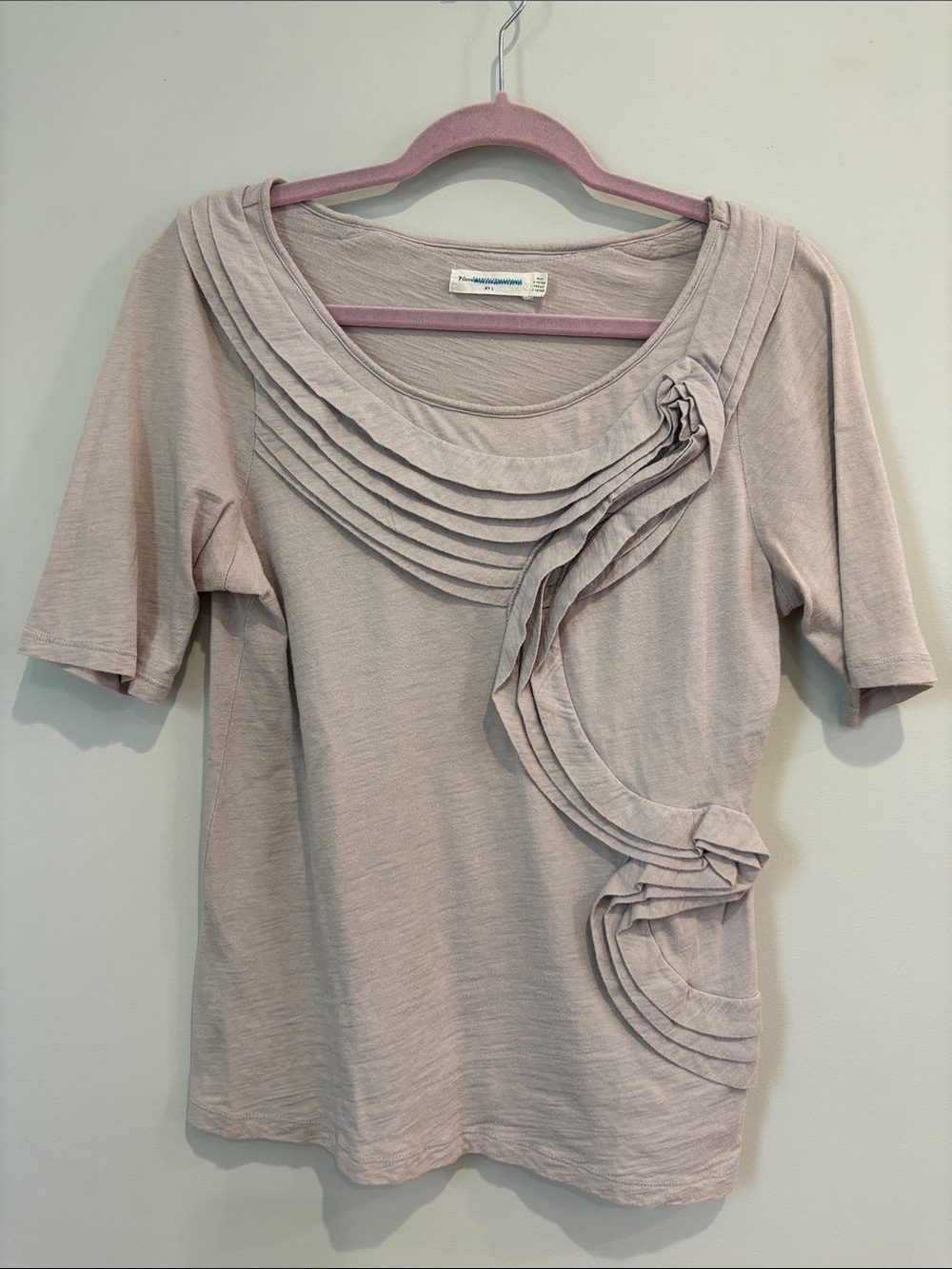 Pilcro & The Letterpress Headwaters Ruffle Tee- Anthropologie Size L